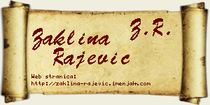 Žaklina Rajević vizit kartica